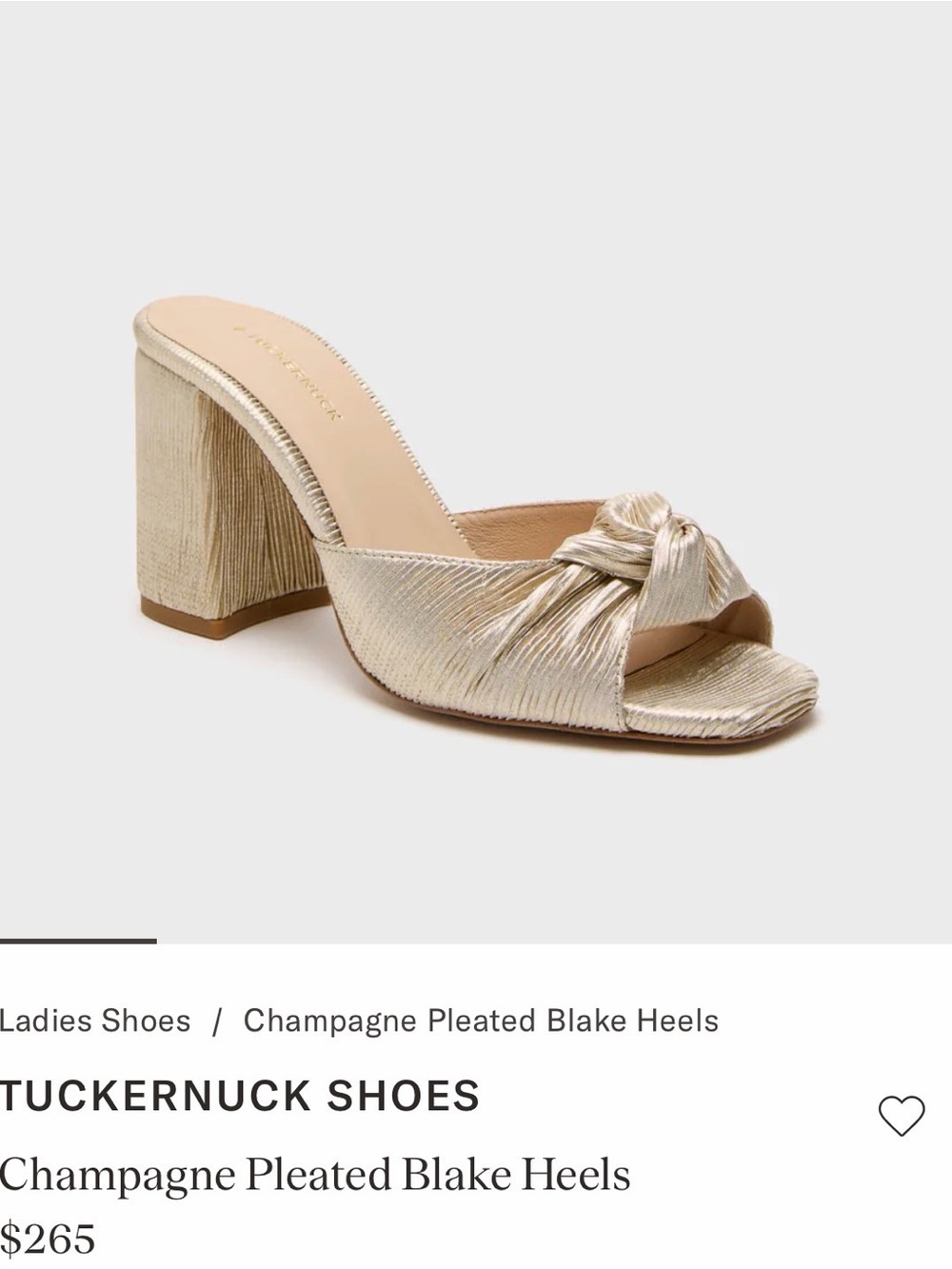 Tuckernuck Blake Champagne Gold heels